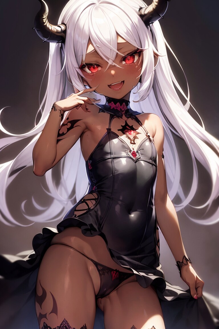 銀髪褐色メスガキ