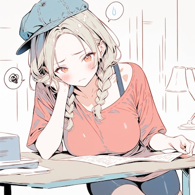 企画書を読んでる姉さんXL