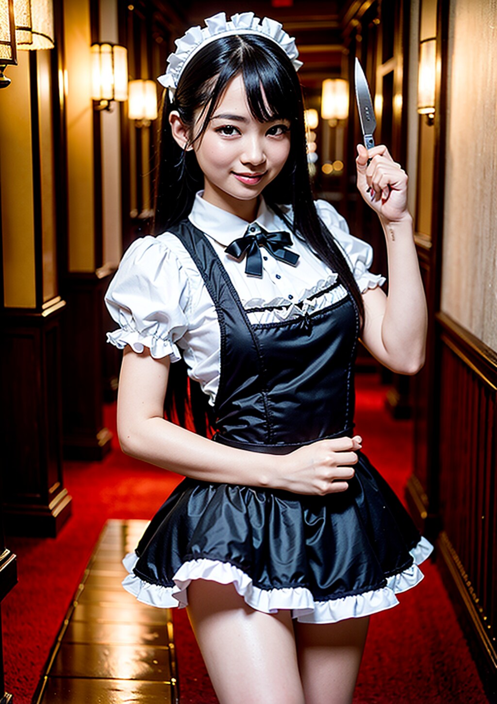 戦闘用メイド（秘書）が現れた！　どうする？＞