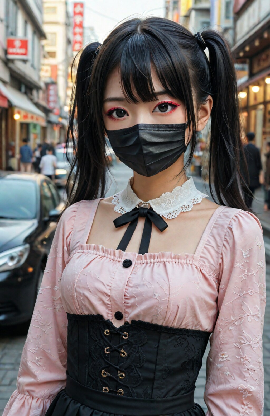 地雷系女子（マスクあり）