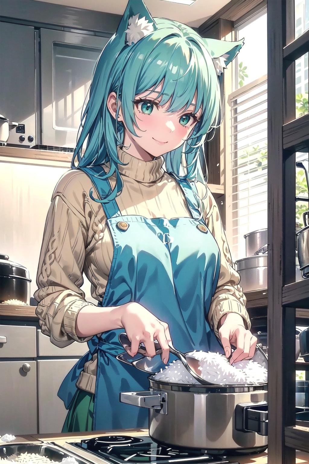 さっ✨ご飯が炊けましたよ🍚🐱🎶