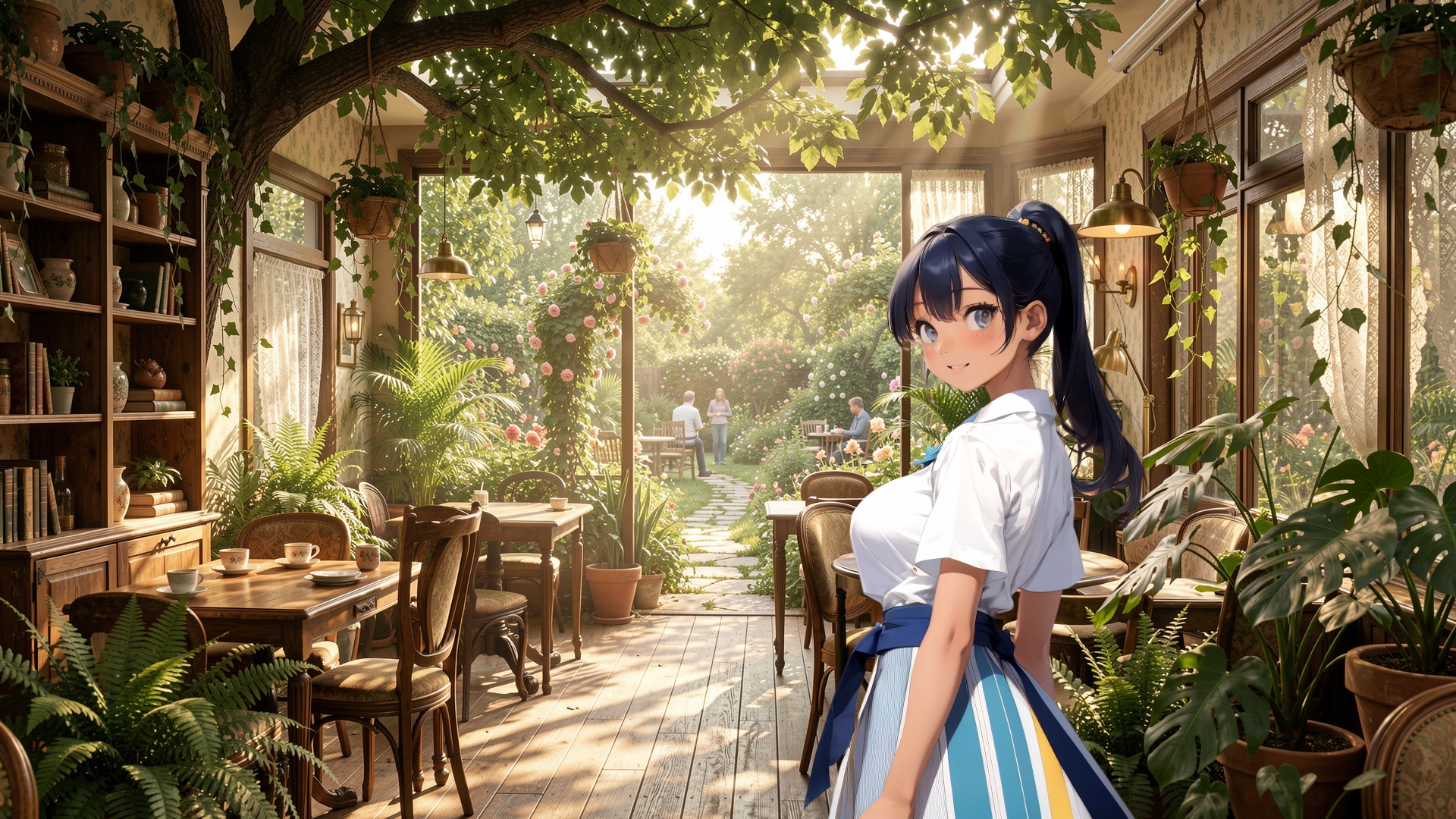 ロハスなカフェへようこそ (FullHD 壁紙56 BD071) | の人気AIイラスト・グラビア