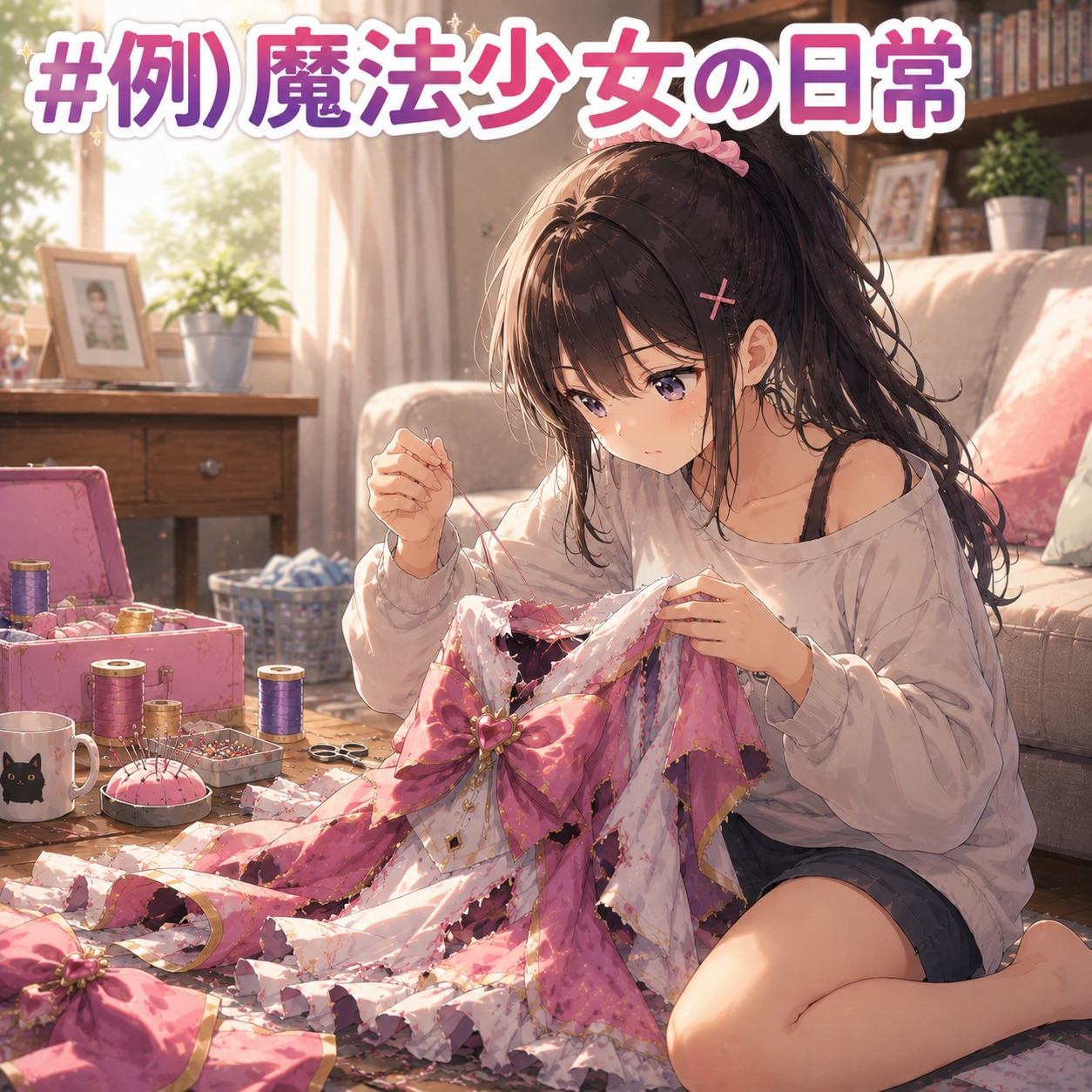 [投稿企画]例）魔法少女の日常の質問とか用ー | の人気AIイラスト・グラビア