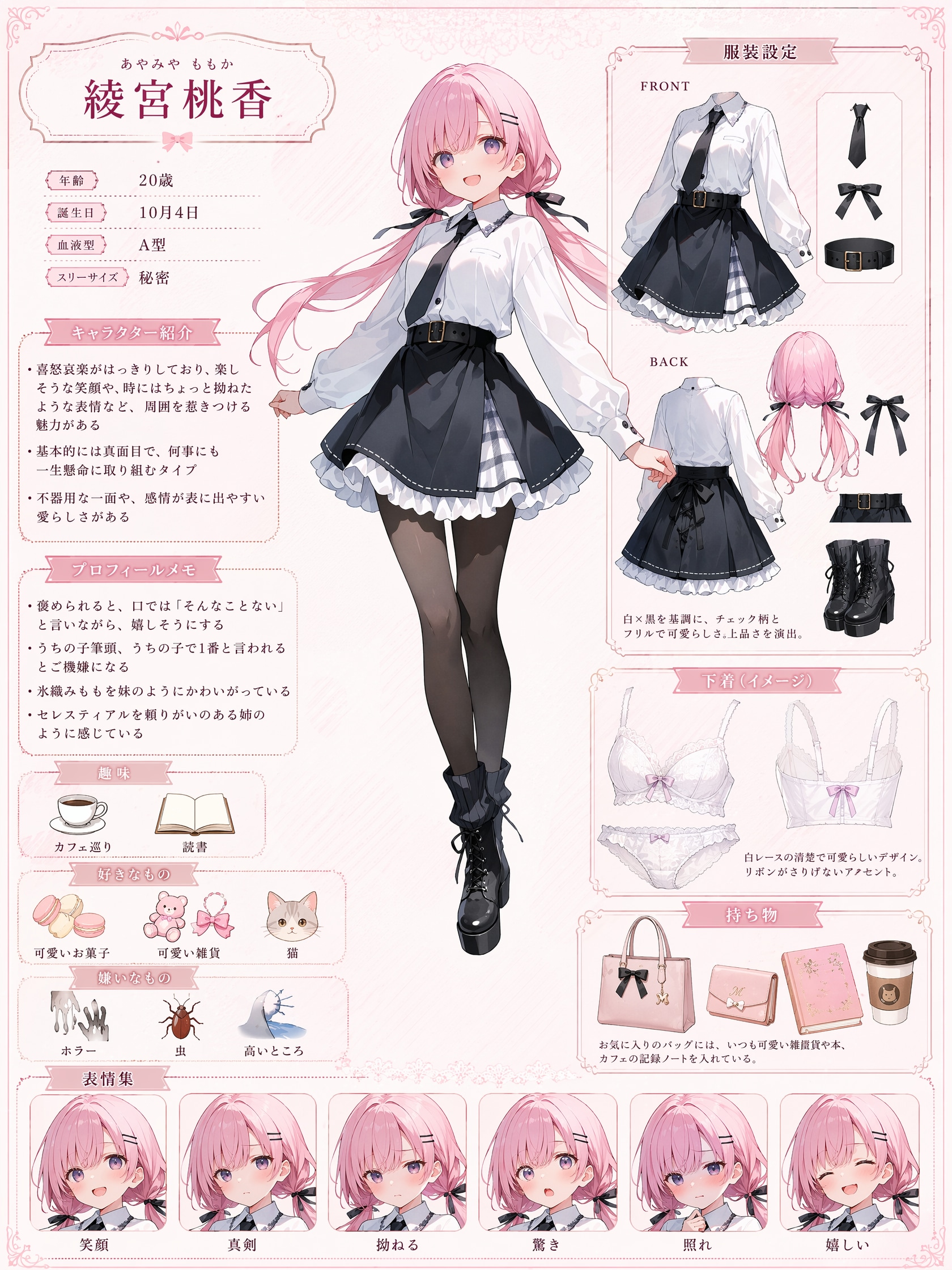 桃香のキャラクターシート