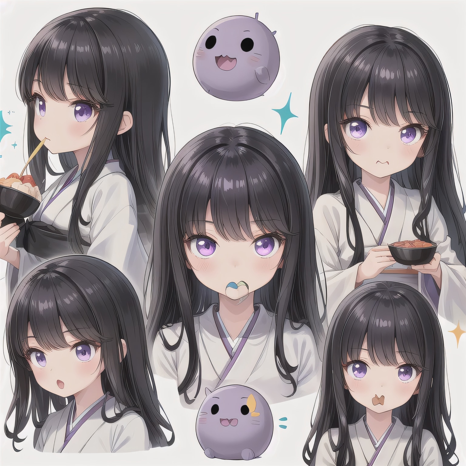 黒髪ロングのミニキャラ２３ | の人気AIイラスト・グラビア