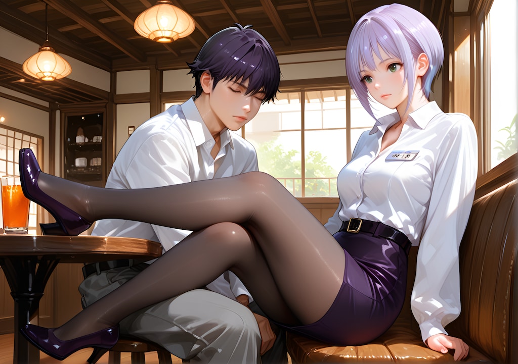 向かい合う二人