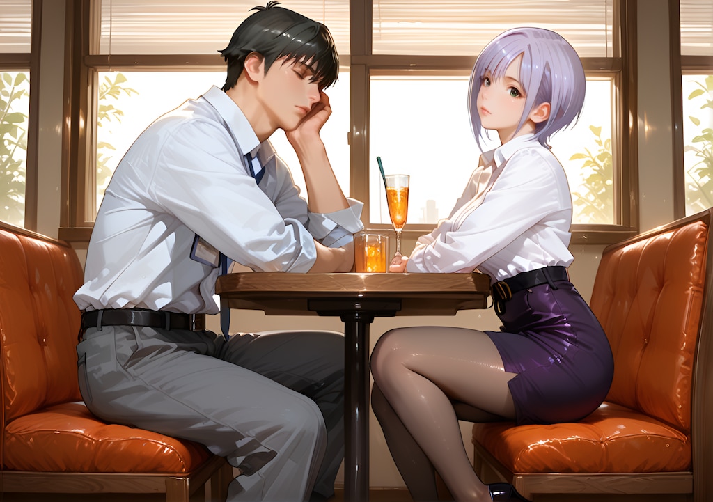 向かい合う二人
