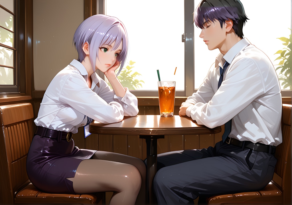 向かい合う二人