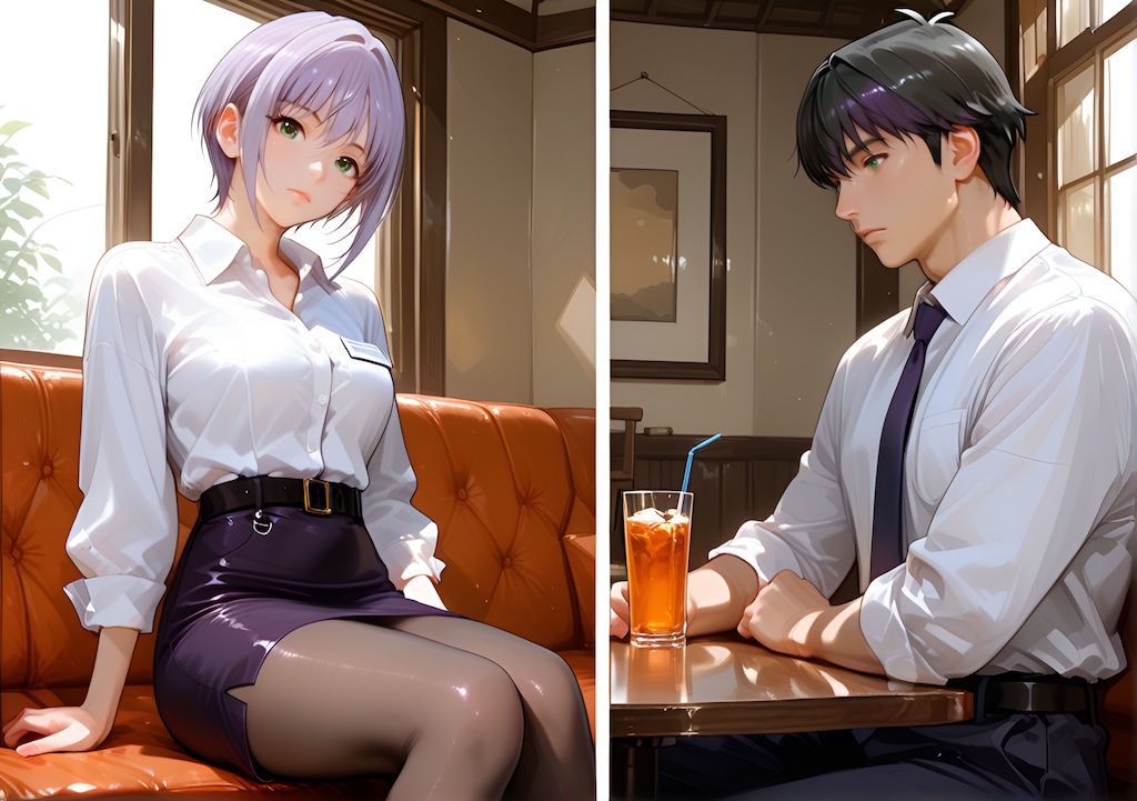 向かい合う二人