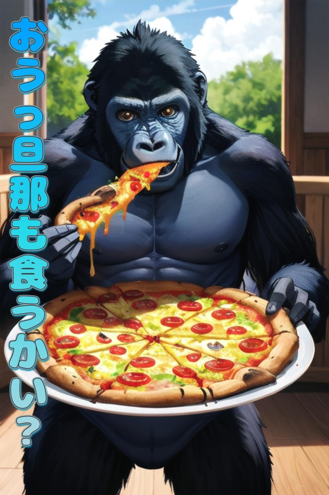 【動物】ゴリラ✕ピザ