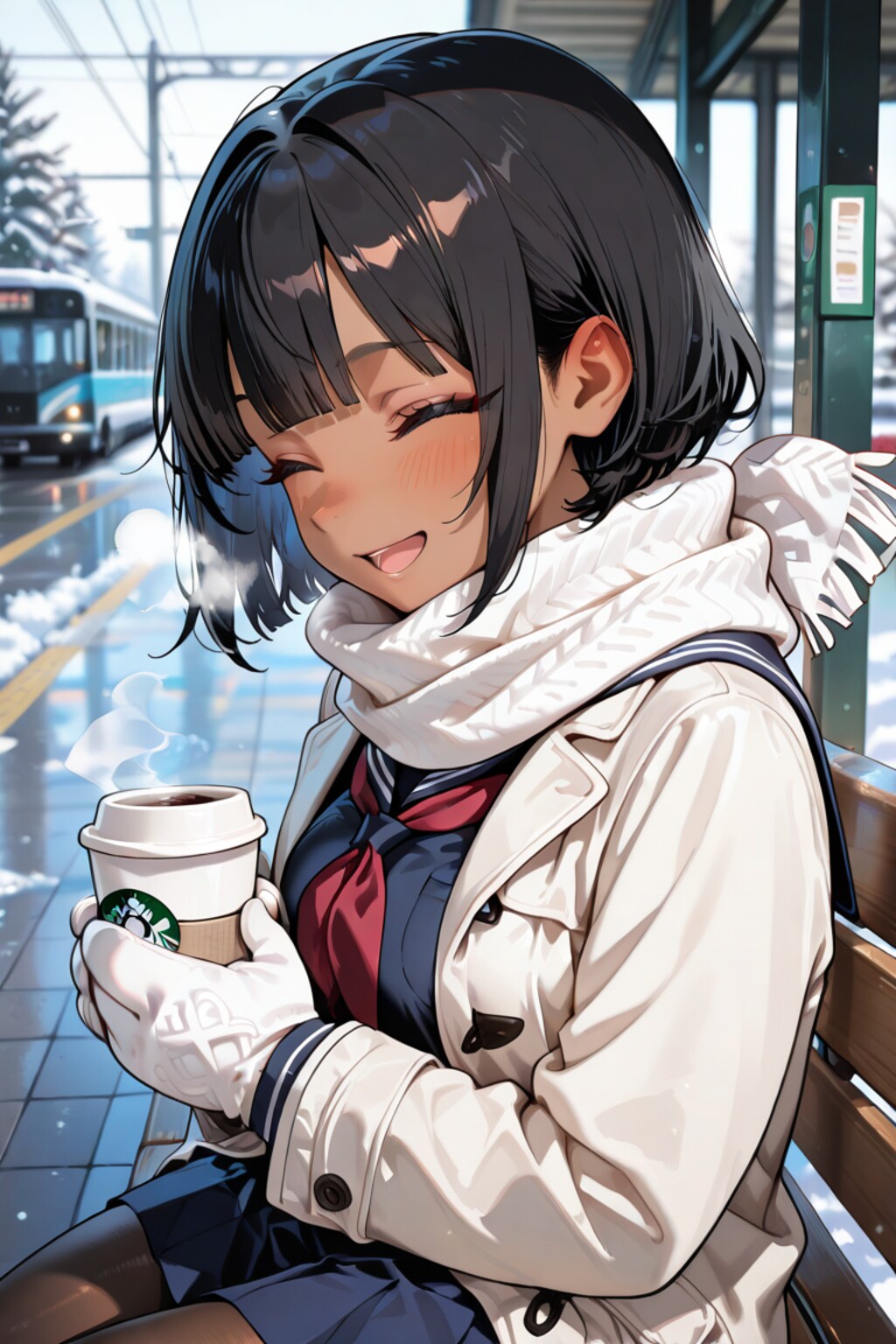 毎朝、バス停で会う鈴ちゃん