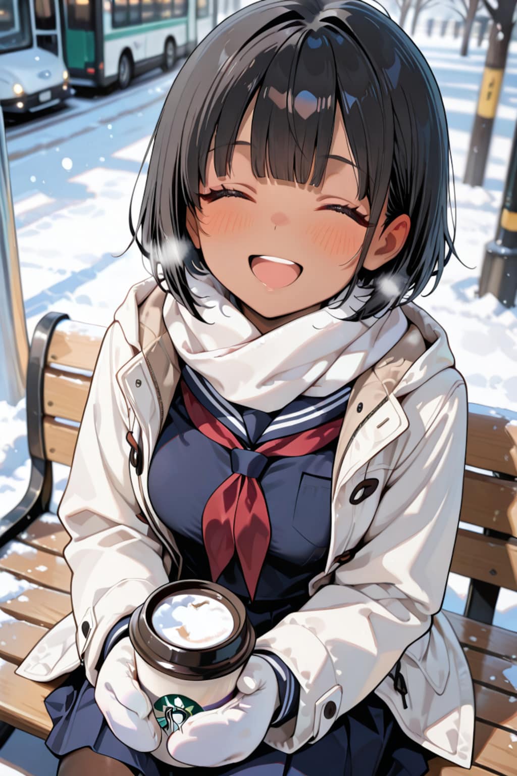 毎朝、バス停で会う鈴ちゃん