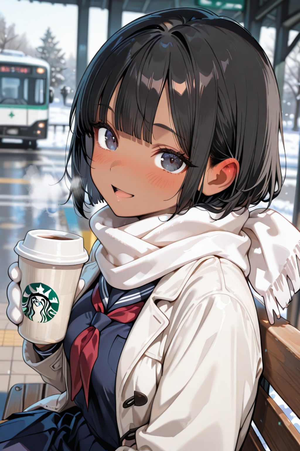 毎朝、バス停で会う鈴ちゃん