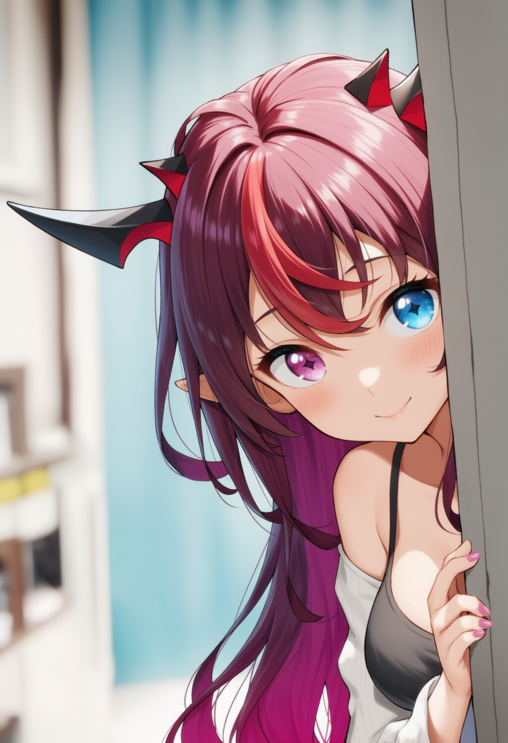 アイリスが物陰からジッと見つめているだけ