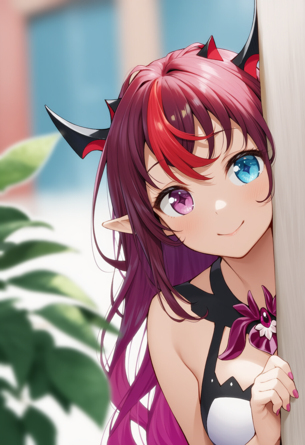 アイリスが物陰からジッと見つめているだけ