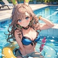 プールのバニーガール250822 4枚目