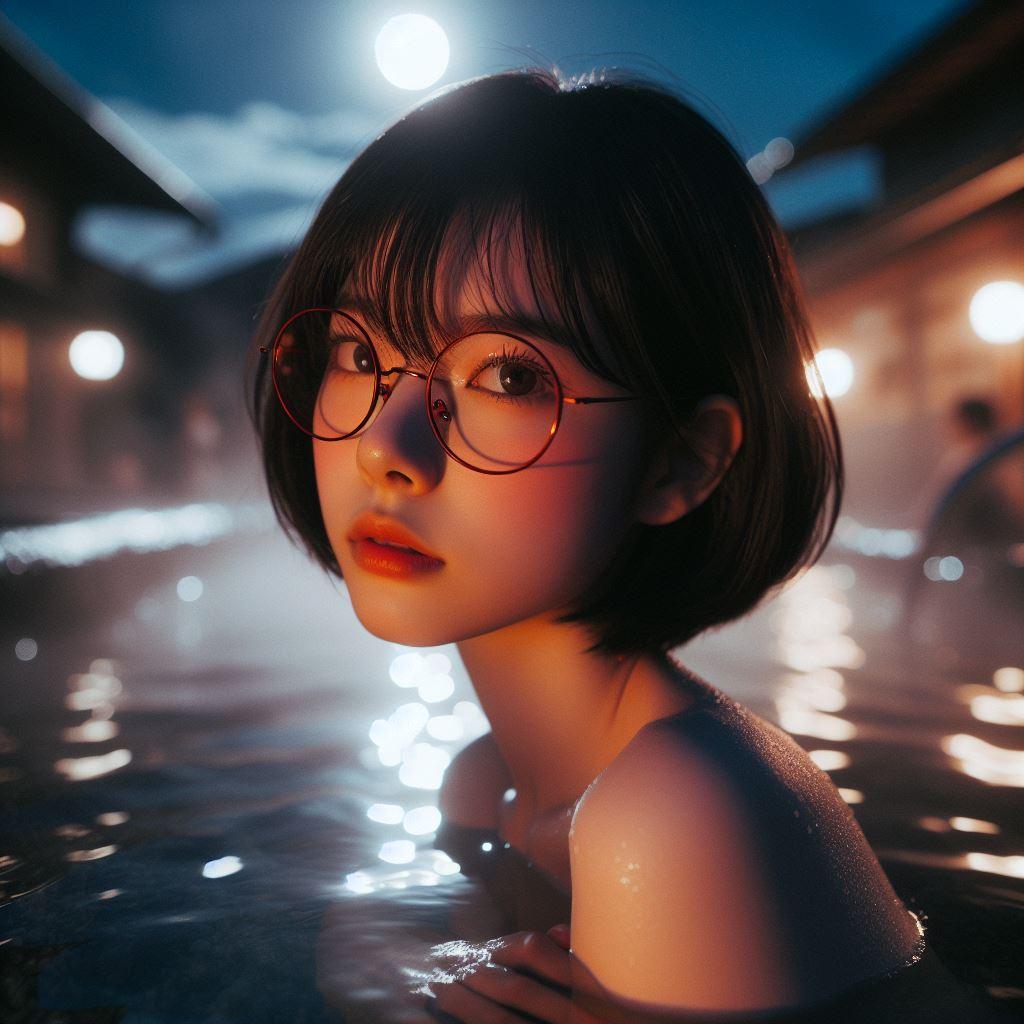 眼鏡女子 楓のおっぱ温泉郷