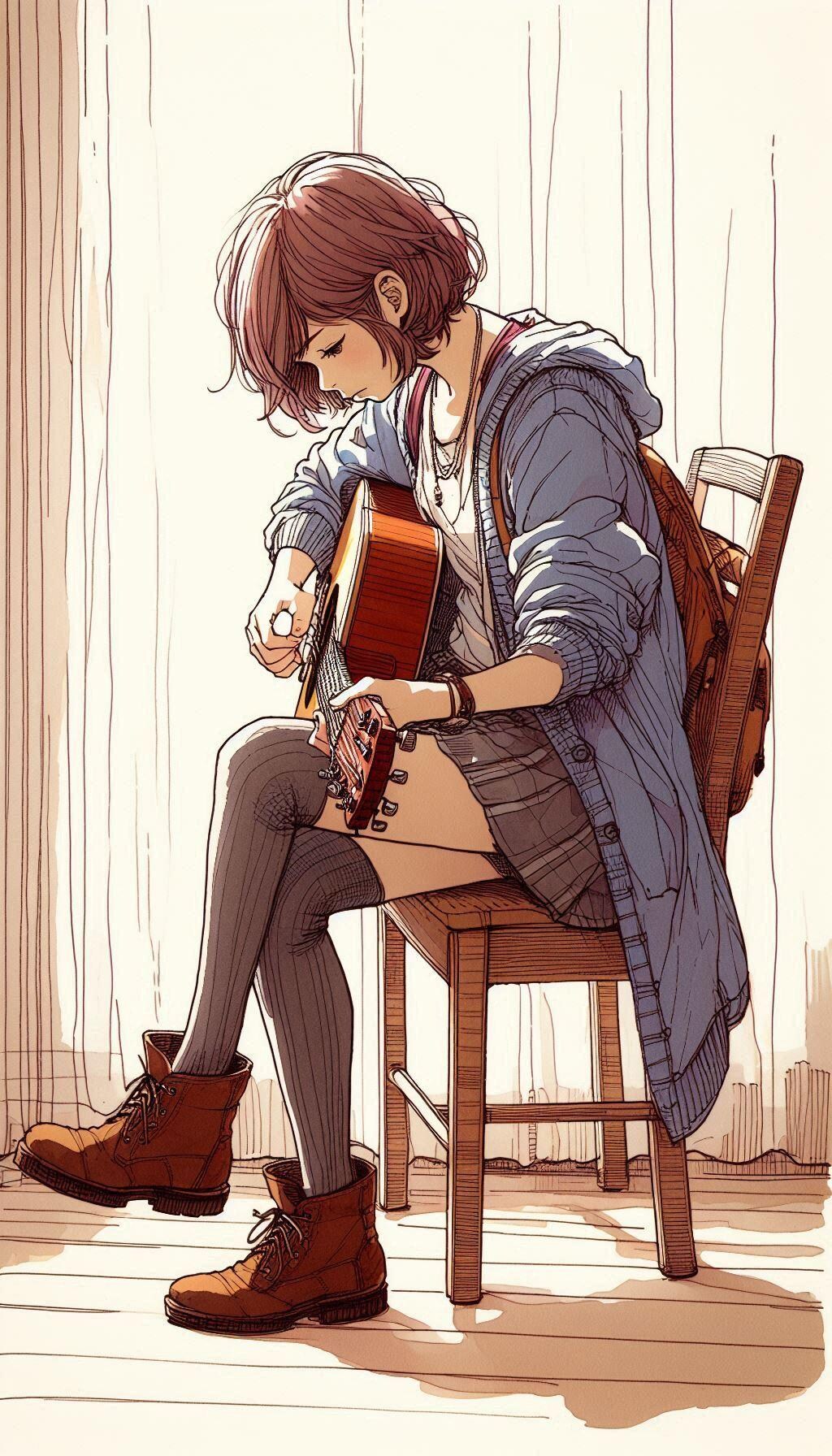 ギターを弾く少女19