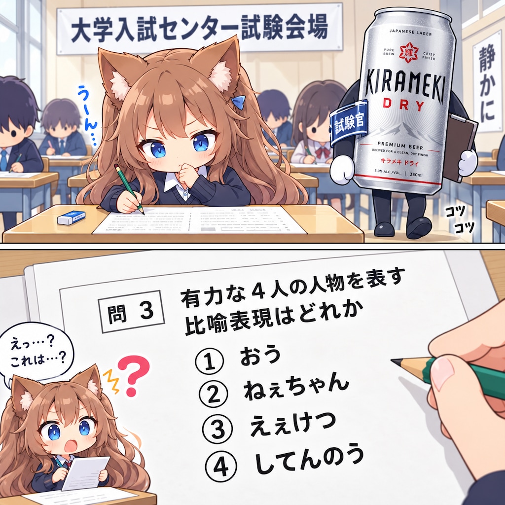 [試験問題]有力な４人を表す比喩表現は？