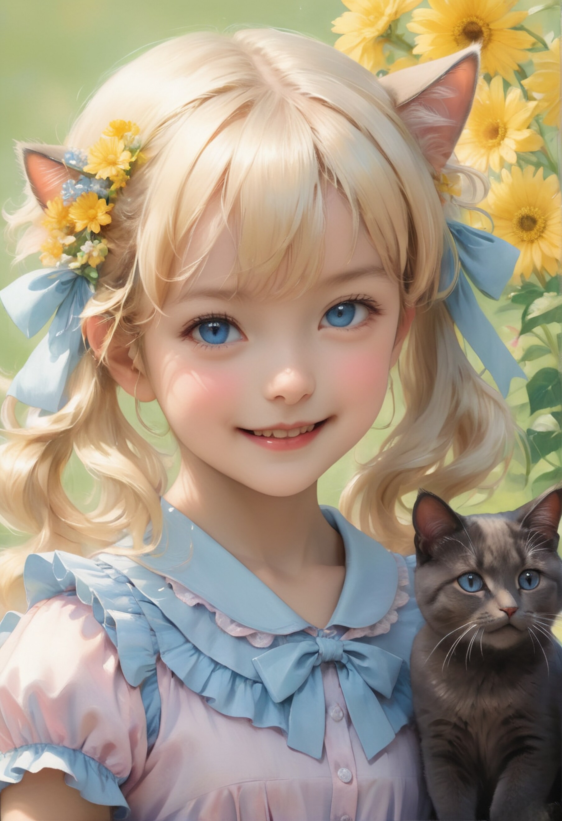 金髪ツインテールの猫耳美少女