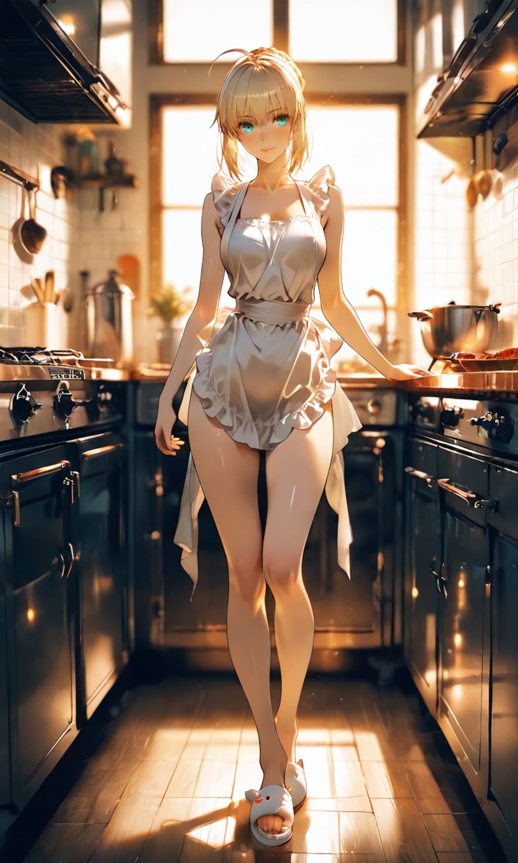 新妻セイバーさんの裸エプロン