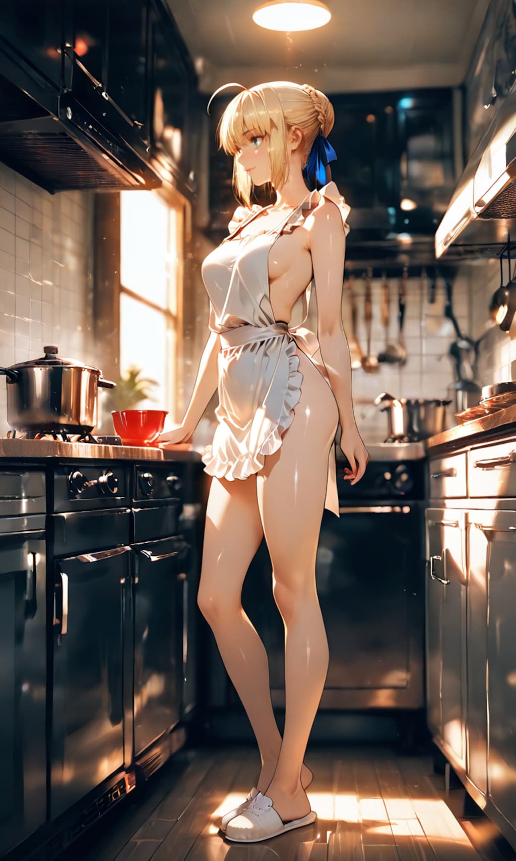 新妻セイバーさんの裸エプロン