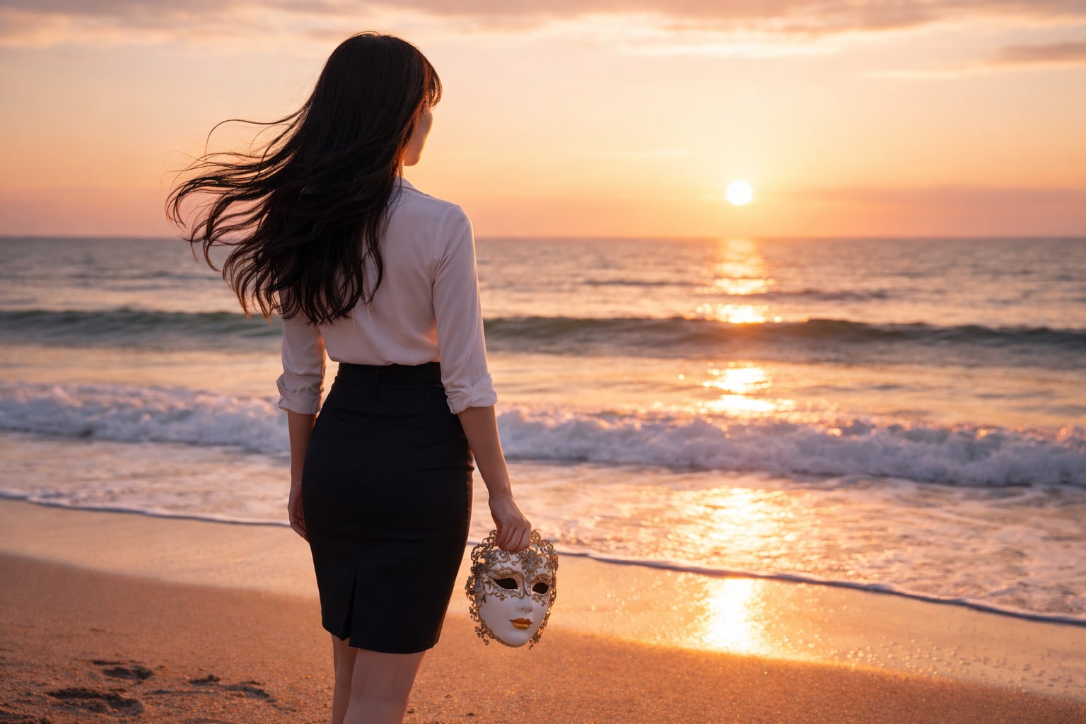 夜の顔をかぶる前に | の人気AIイラスト・グラビア