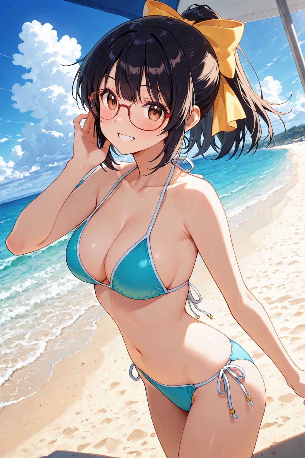 woman in a bikini at a tropical resort