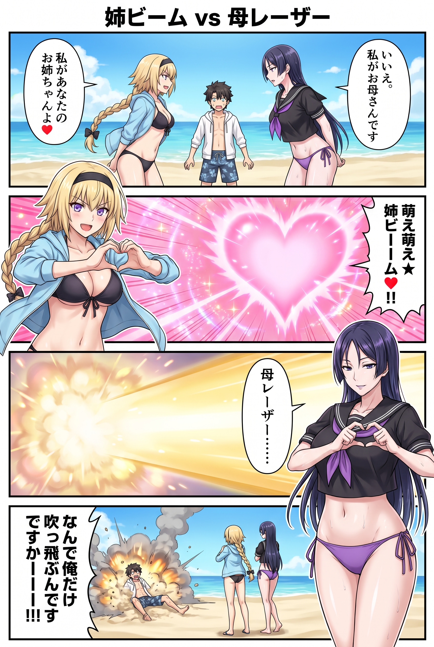 姉ビーム vs　母レーザー