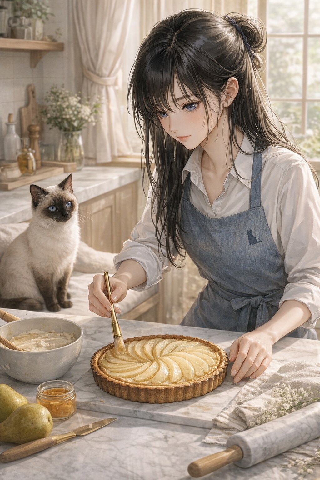 波夷羅ねずは、この想いを白亜の梨を並べる | の人気AIイラスト・グラビア