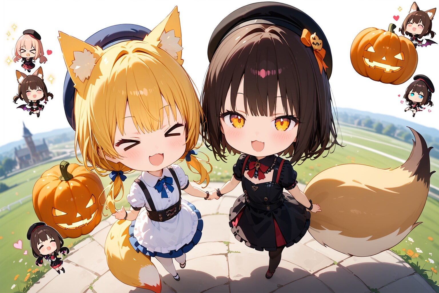 『飛んだり跳ねたりハロウィンモチーフ』。 | の人気AIイラスト・グラビア