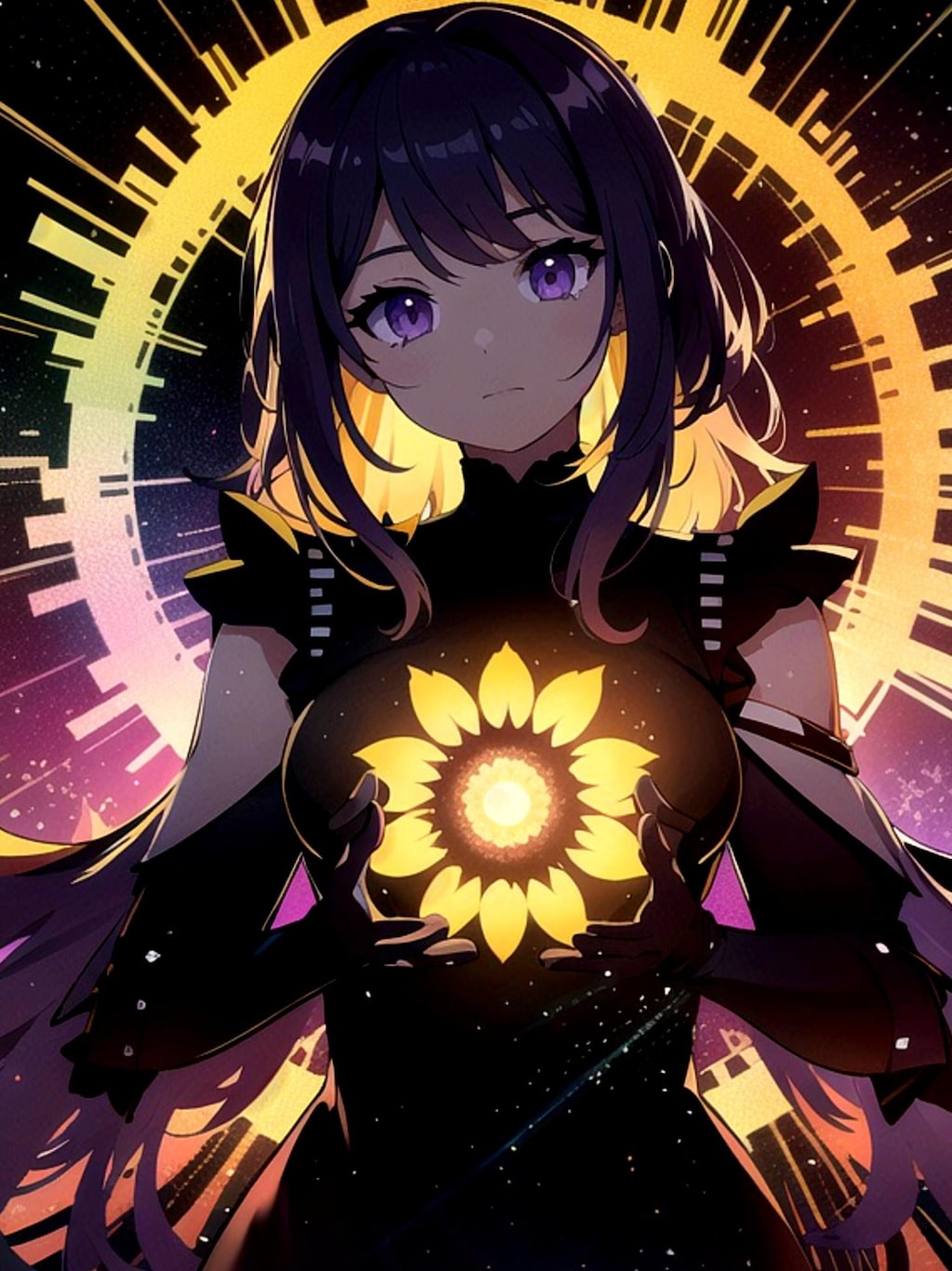 黒髪ちゃんとひまわり