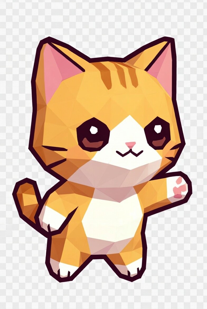 ポリゴン風のネコ