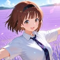 ラベンダー畑とアオちゃん✨ 2枚目