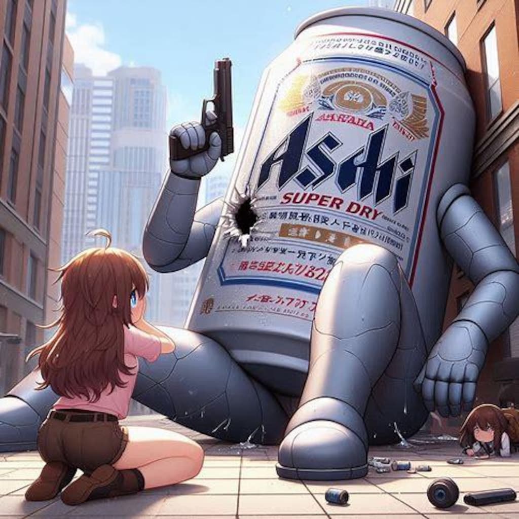 (４コマ)ボディーガードのビール缶と少女
