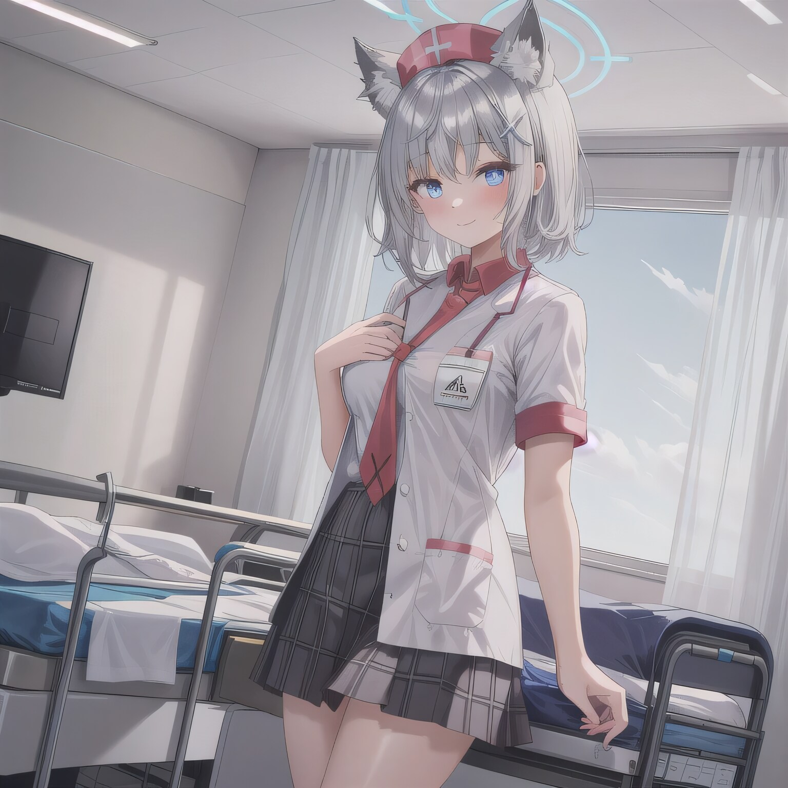 銀髪ボブで白衣の少女２ | の人気AIイラスト・グラビア