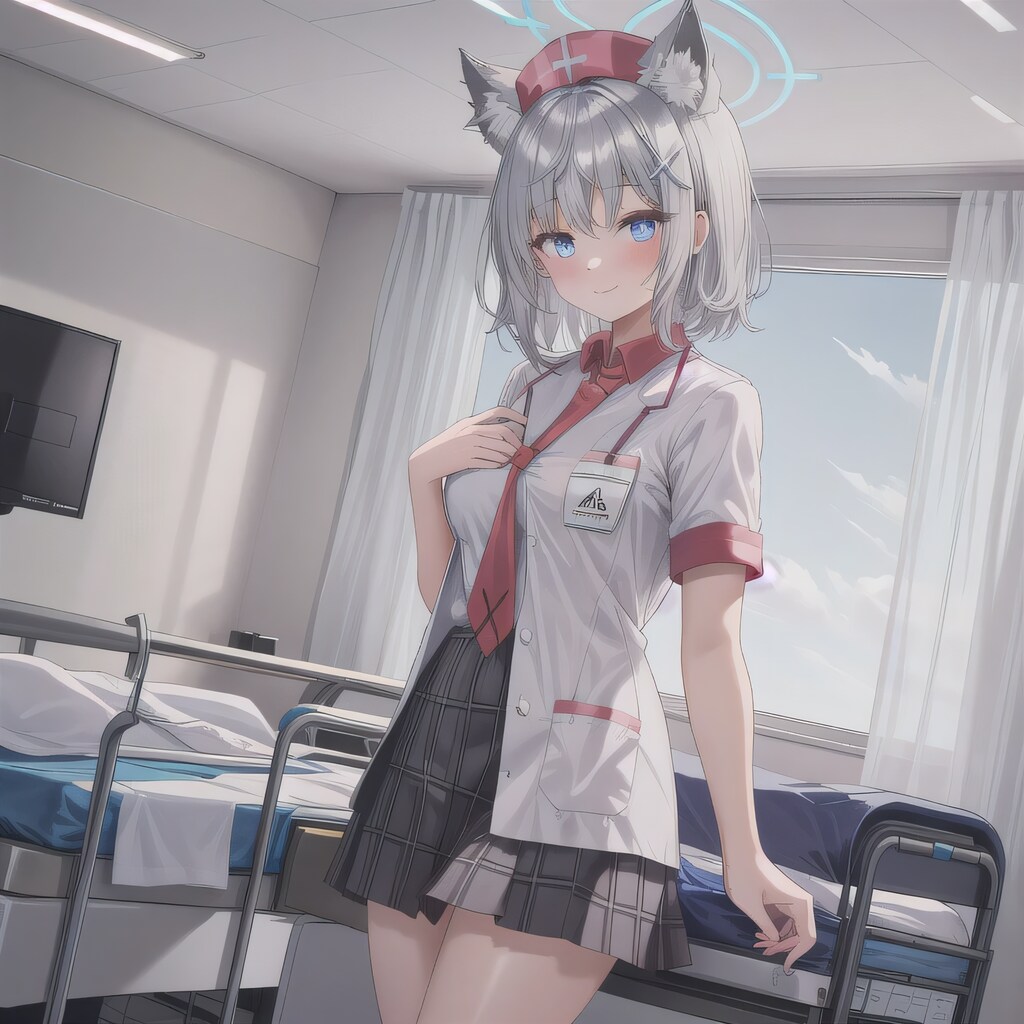 銀髪ボブで白衣の少女２