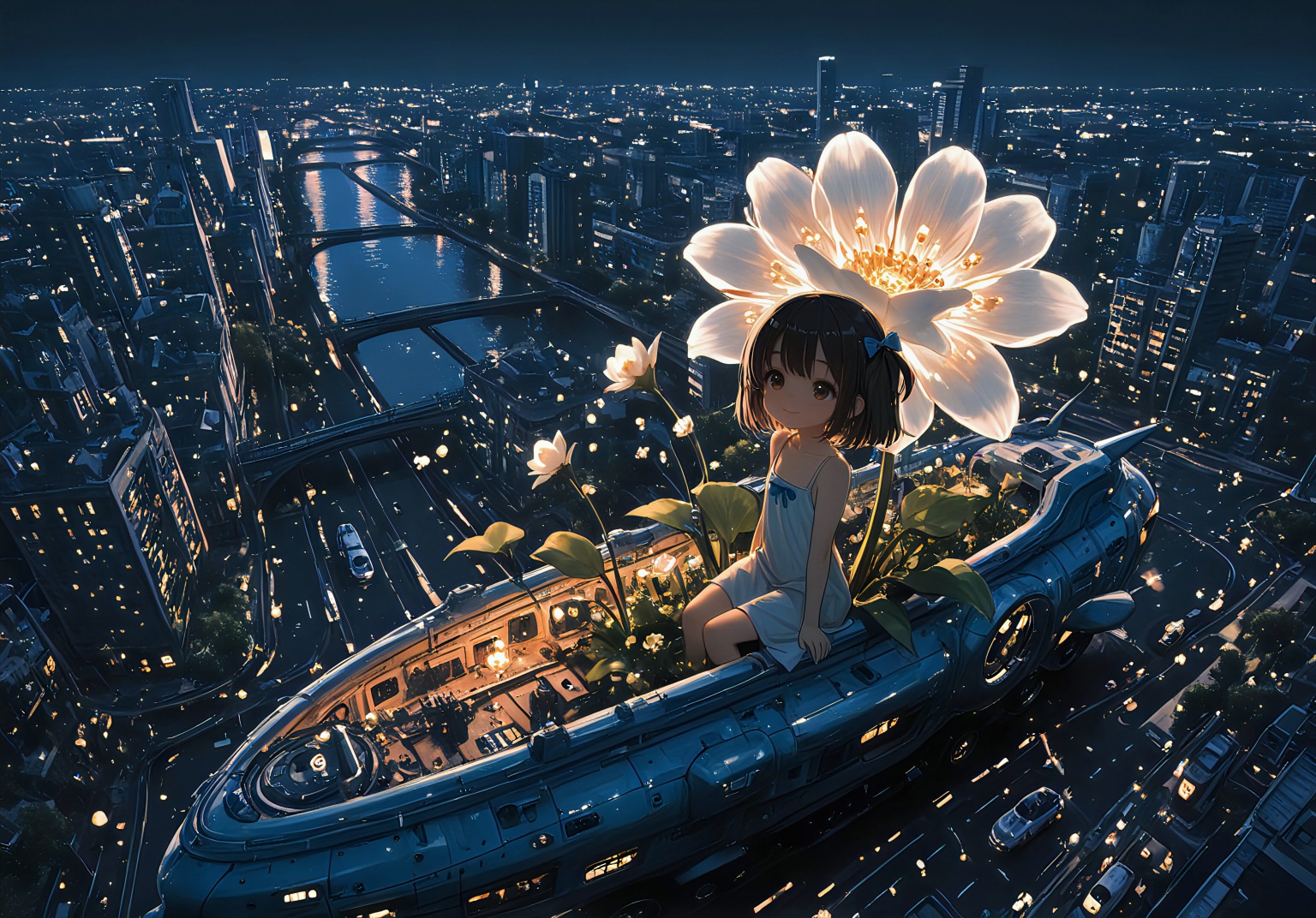空飛ぶ船と、夜に咲く花