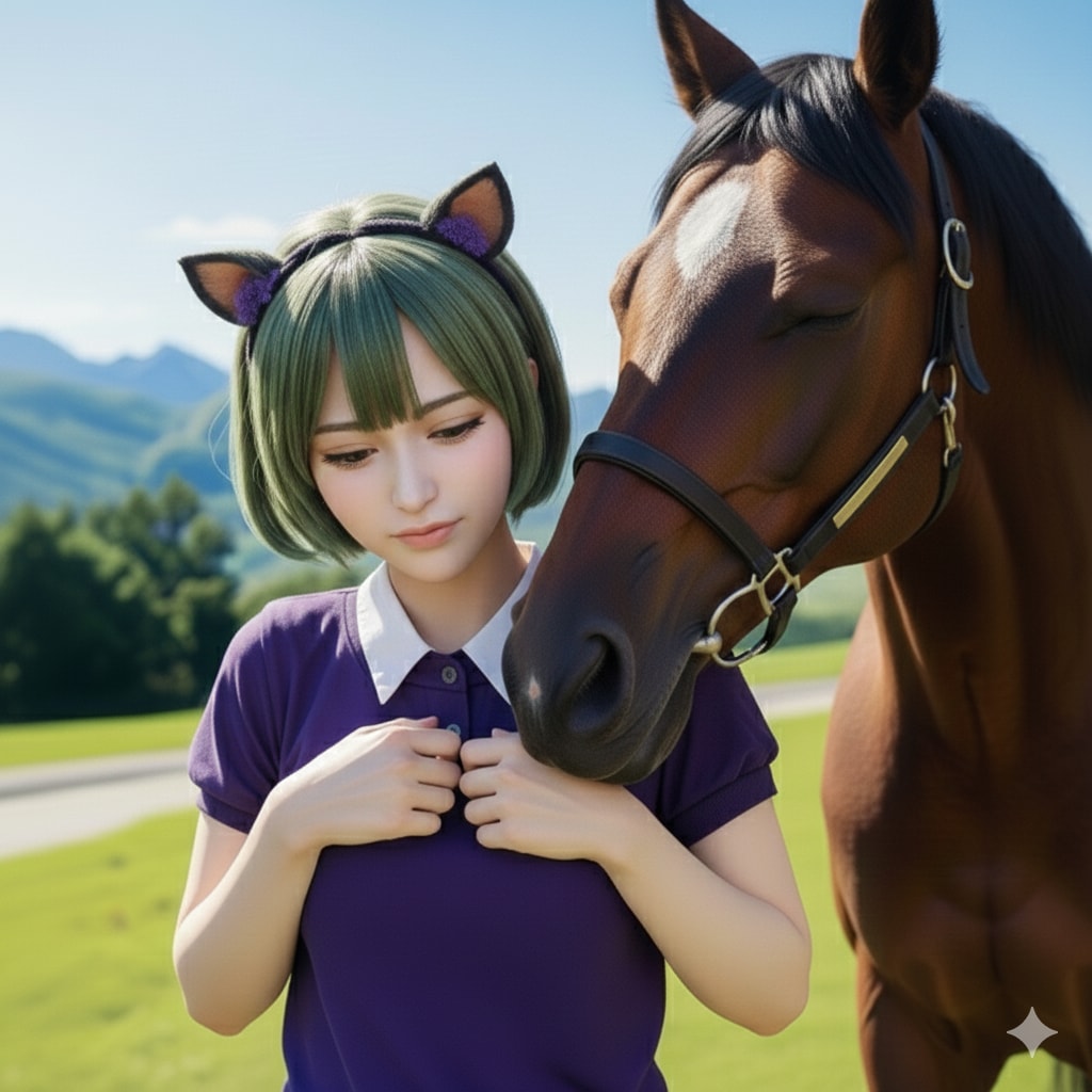 馬大好きっ娘ちゃんと馬