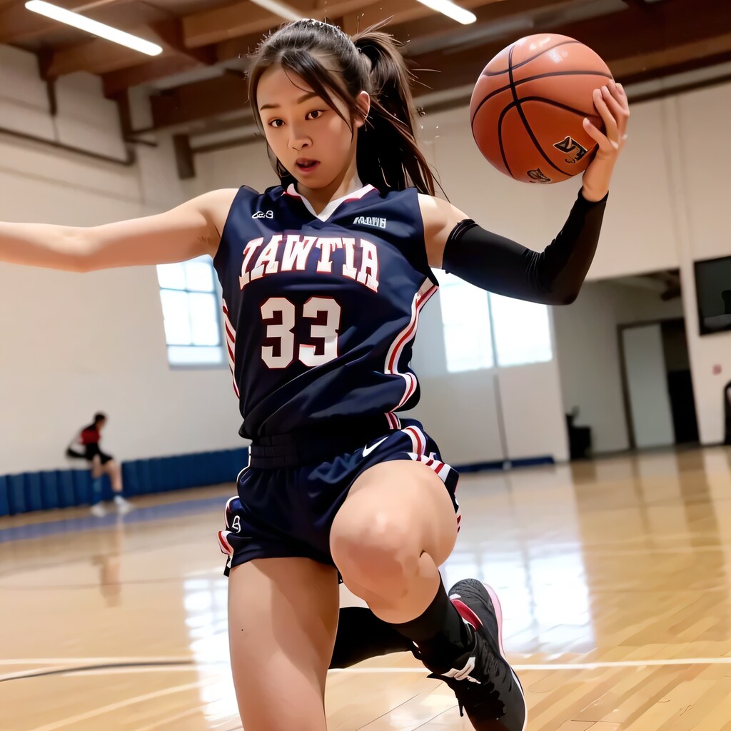 黒髪ポニテでユニフォームの美女３８