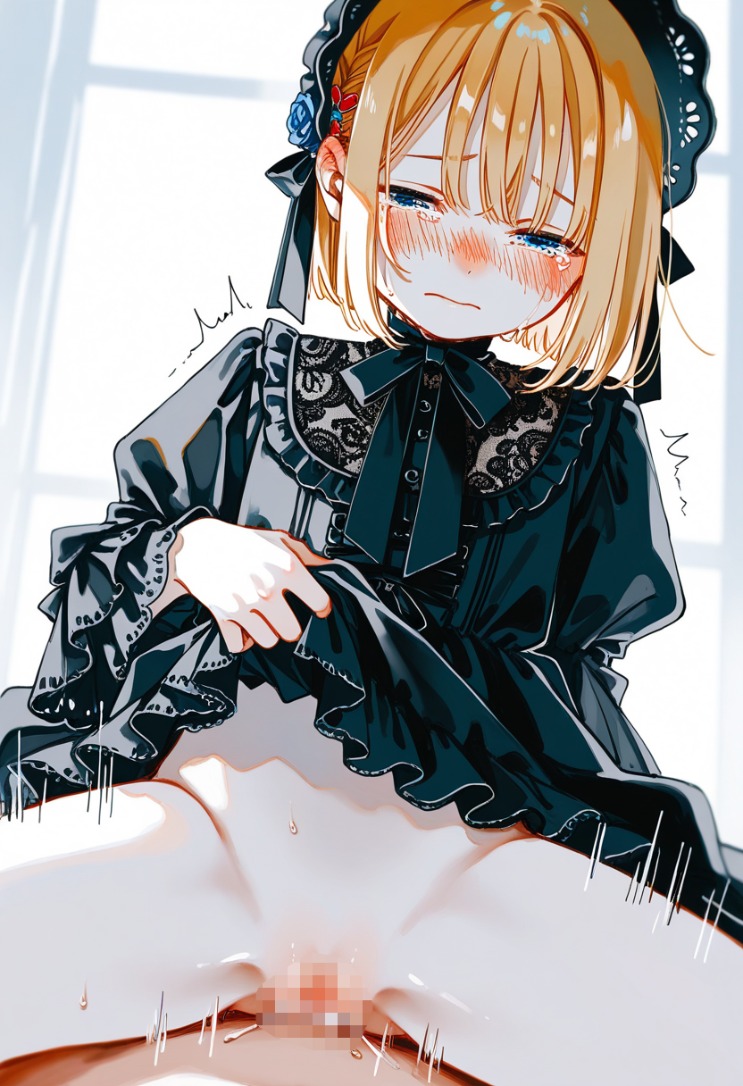 騎乗位で中出しされるゴスロリちゃん