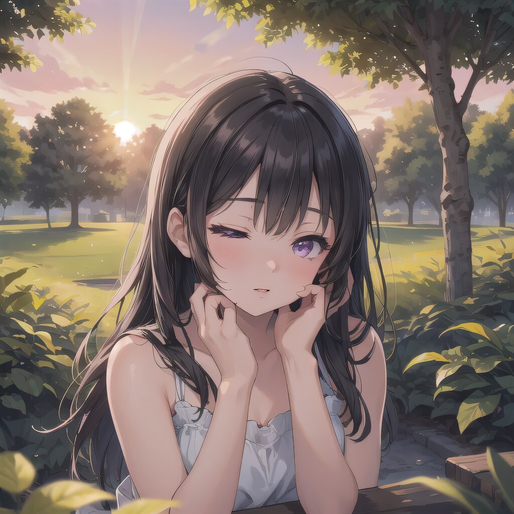 黒髪ロングでワンピースの少女２４