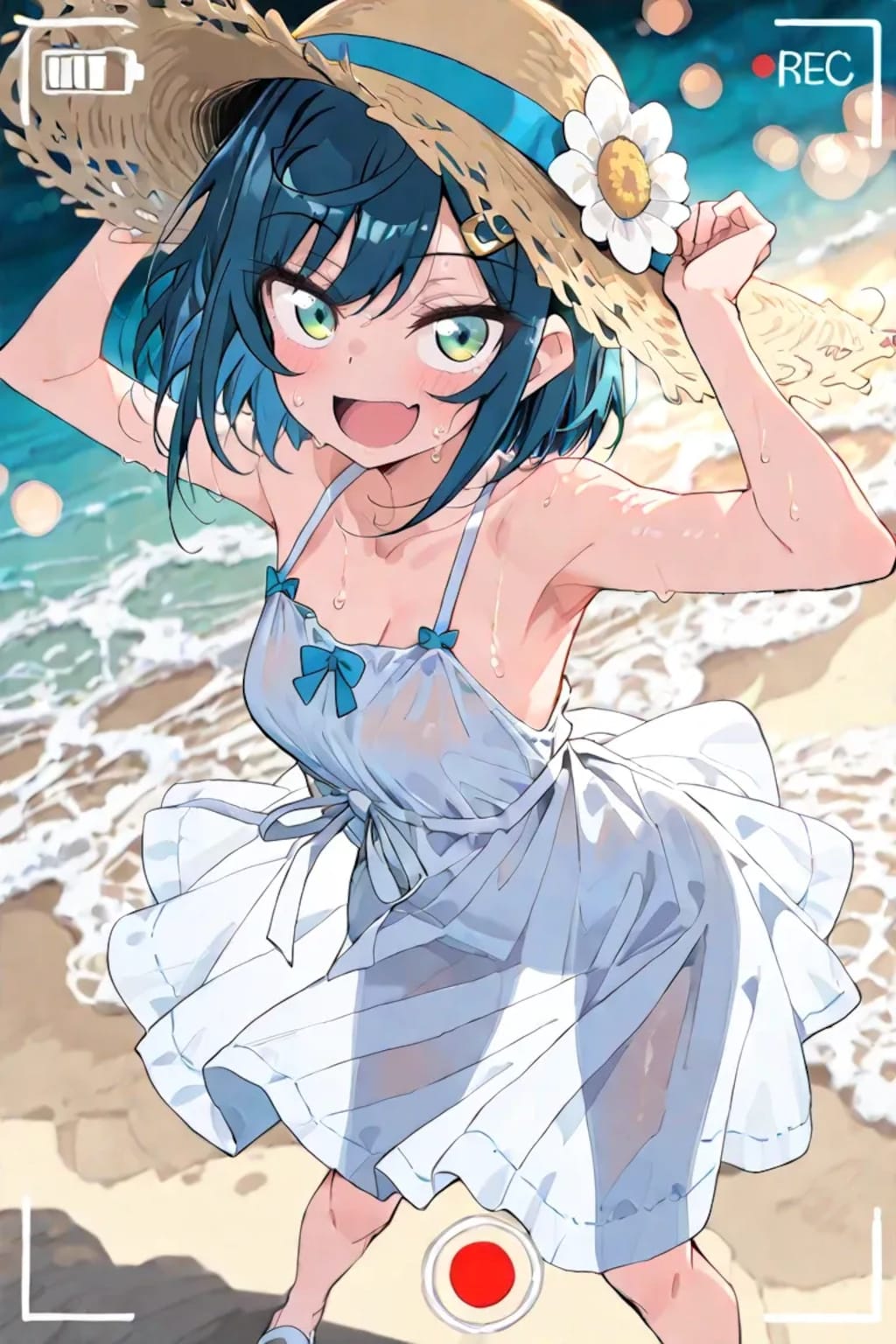 波打ち際の教え子さん☆