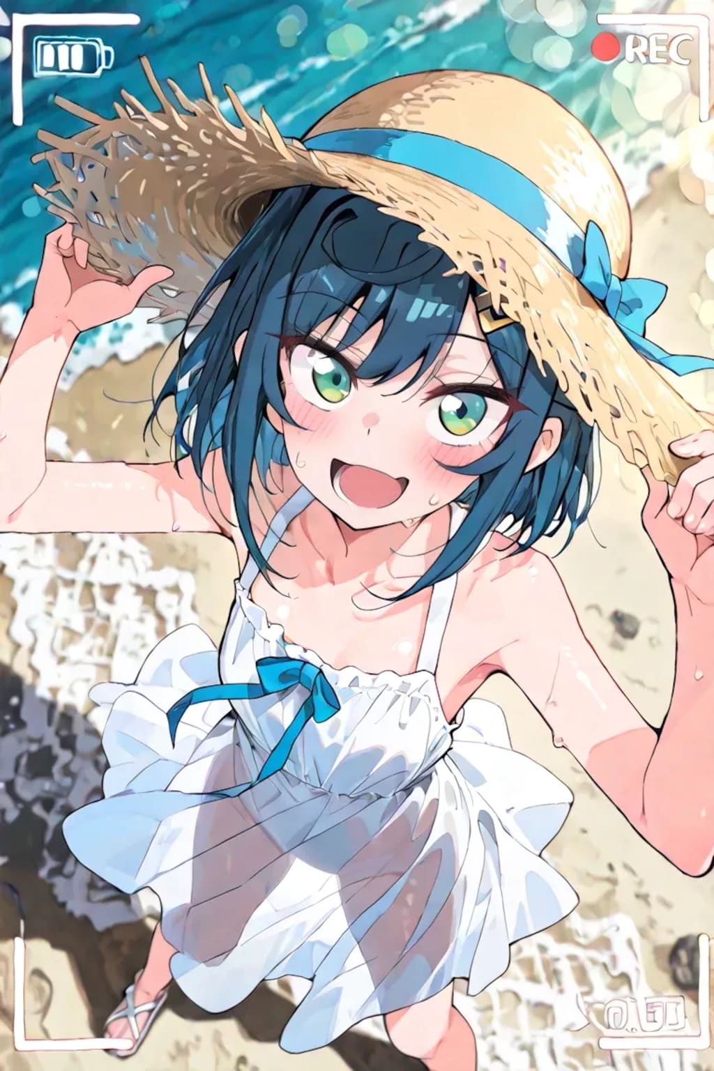 波打ち際の教え子さん☆