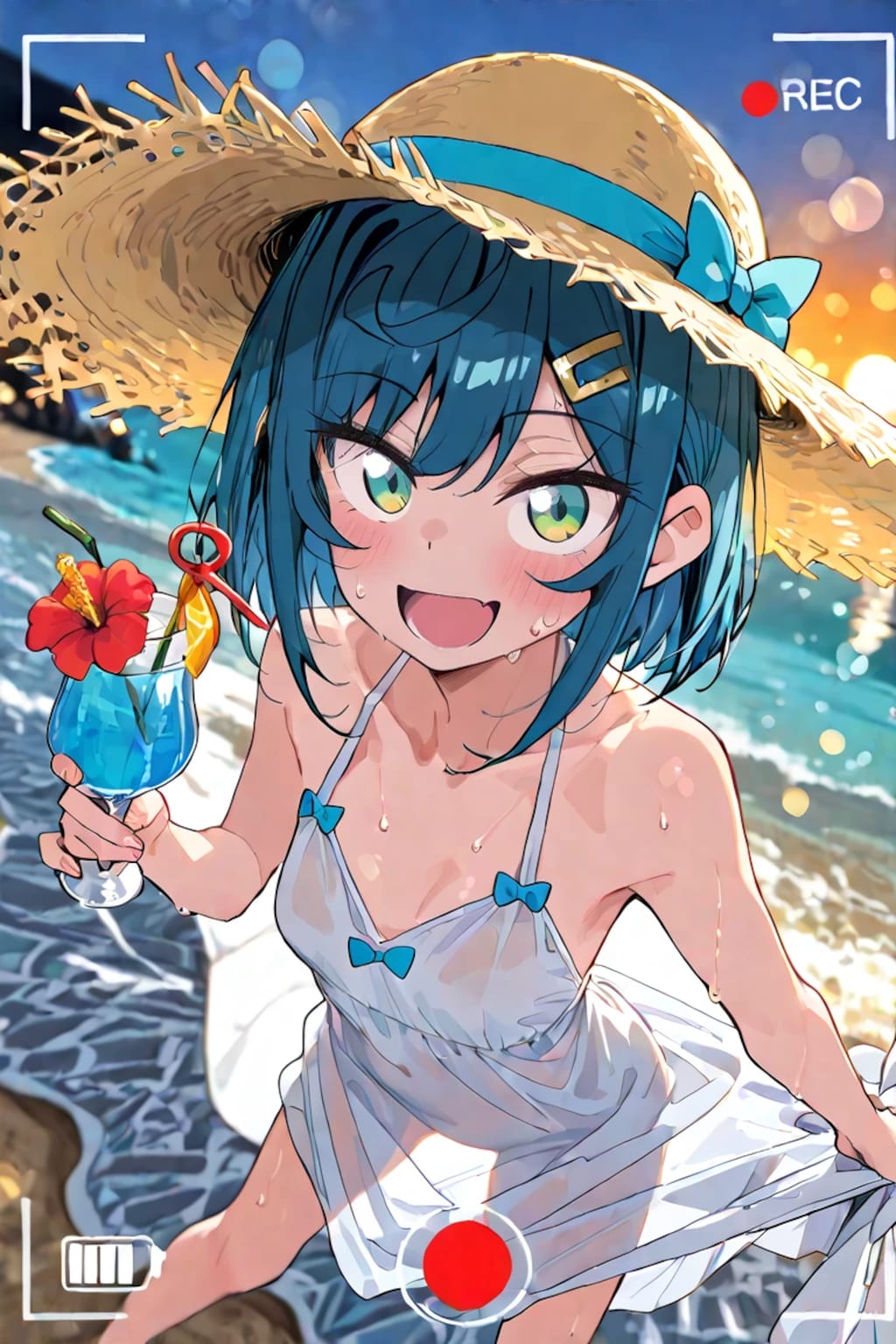波打ち際の教え子さん☆