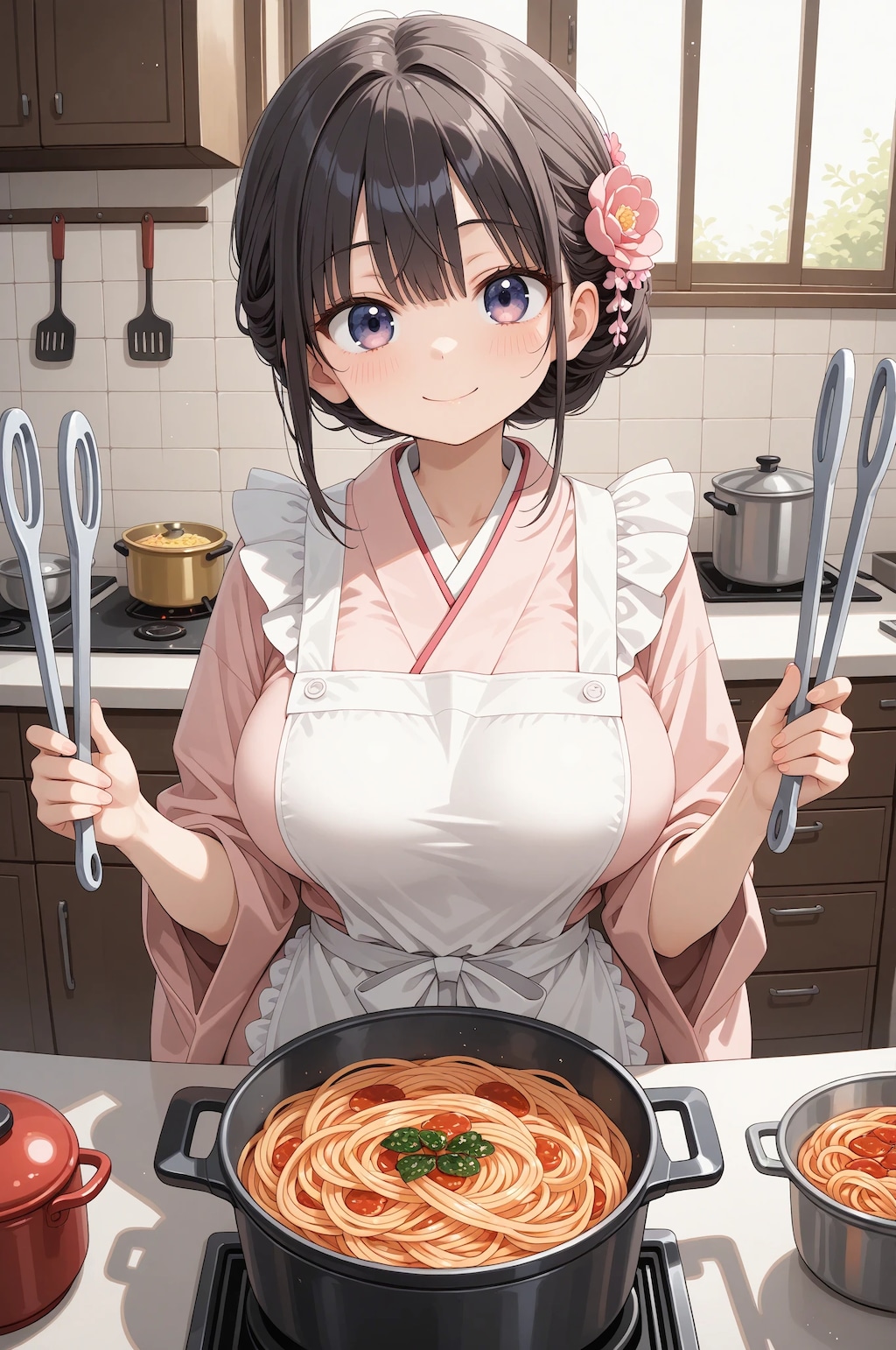 パスタを茹でる