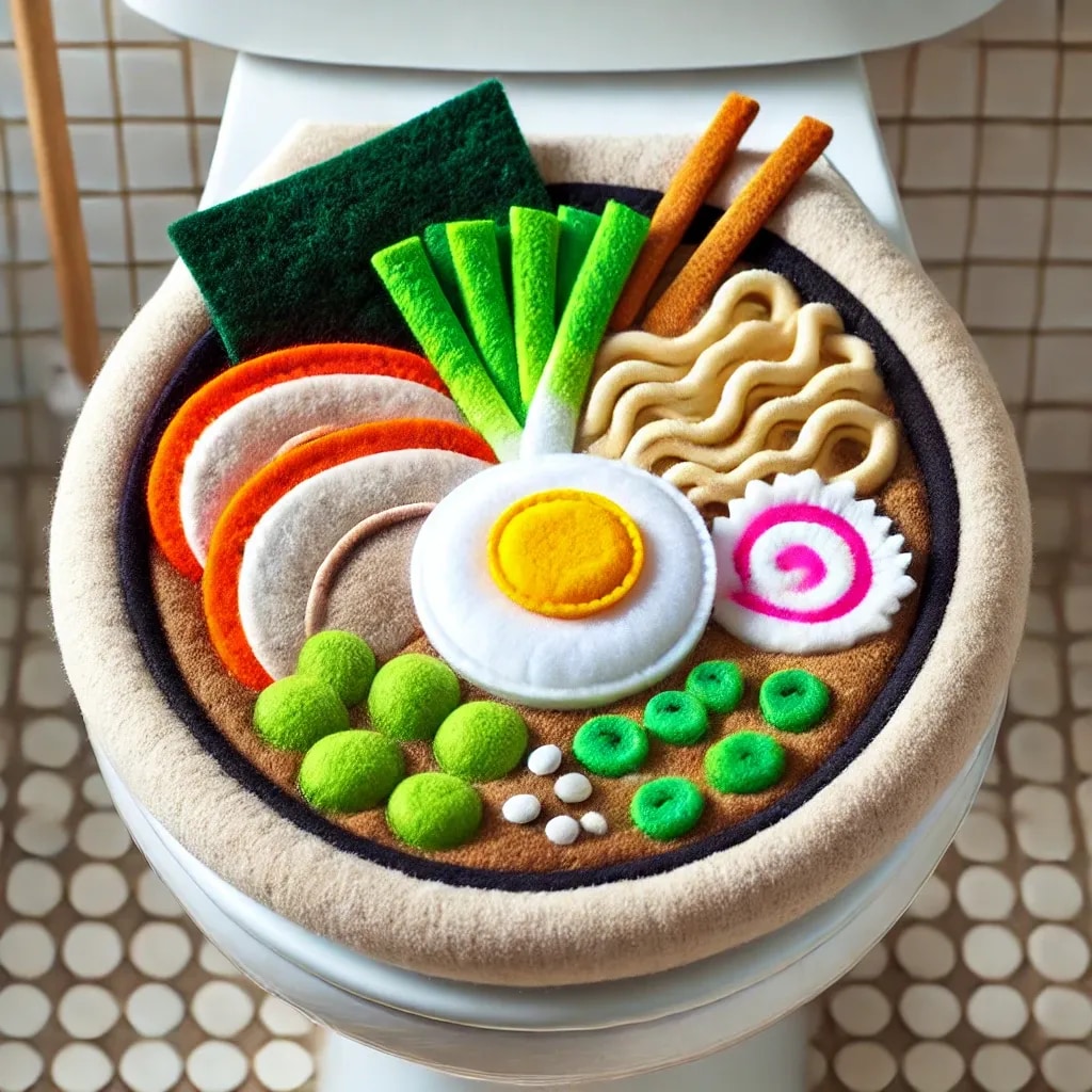 ラーメンのトイレふたカバー