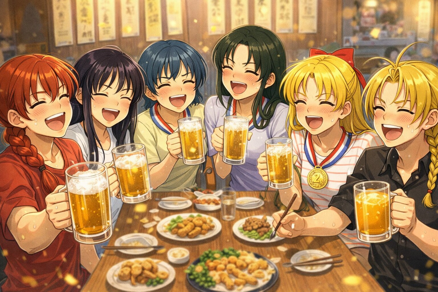 マスターズチーム火野神社水泳部結成!!打ち上げ！ | の人気AIイラスト・グラビア
