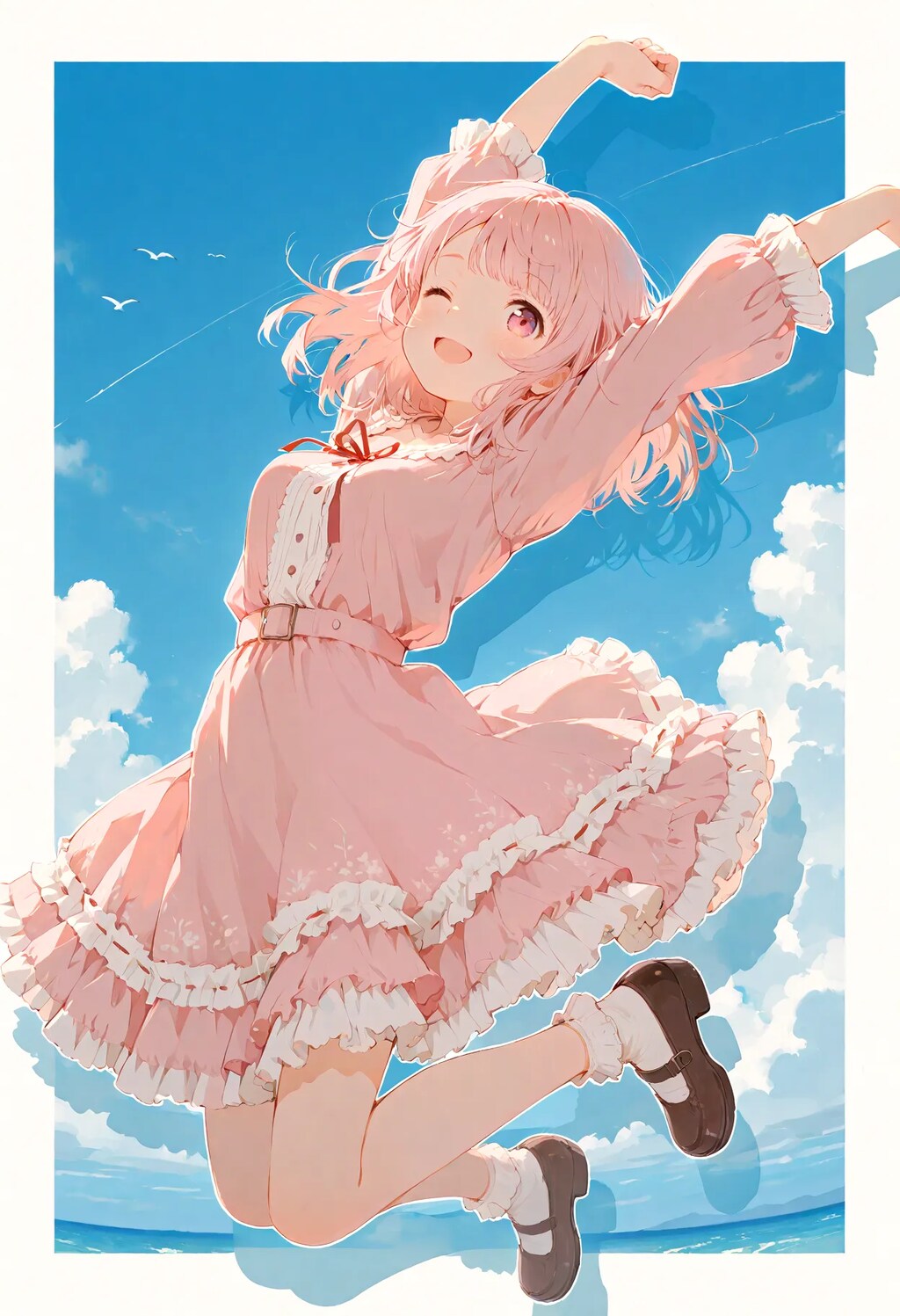 青い自然の中でJUMP!