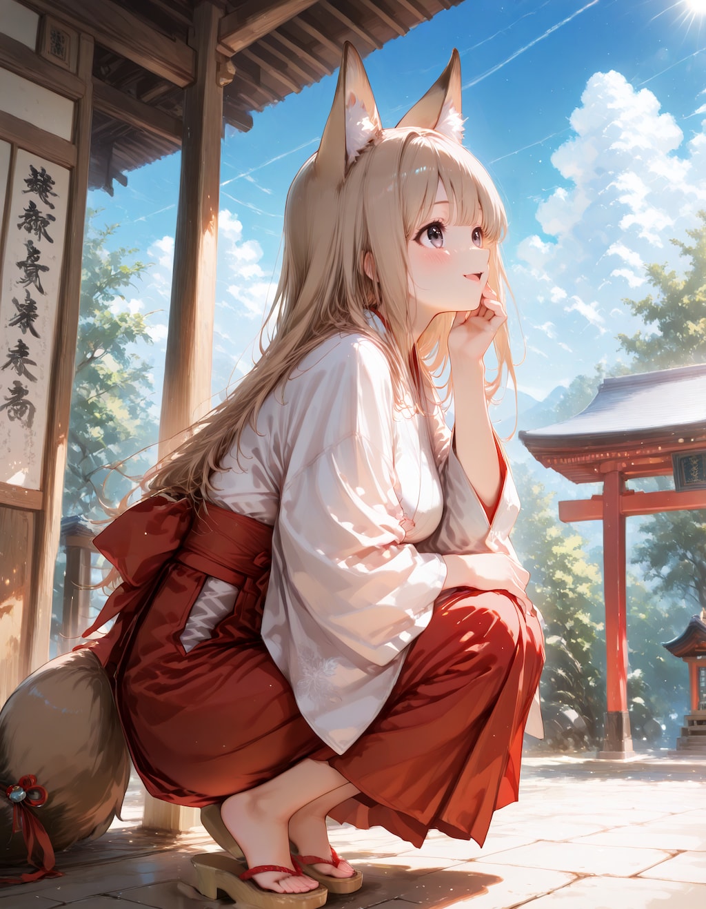 狐巫女に会える神社